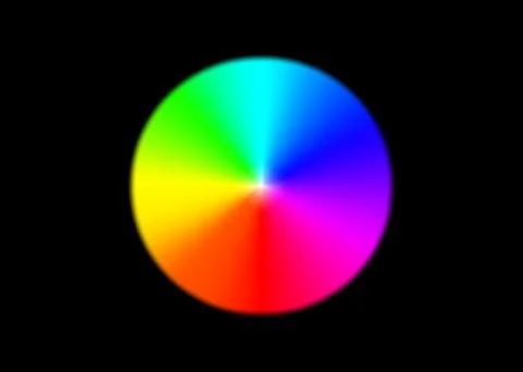 Rainbow circle radial gradient isolated on black background. Vibrant spectrum Stock Illustration