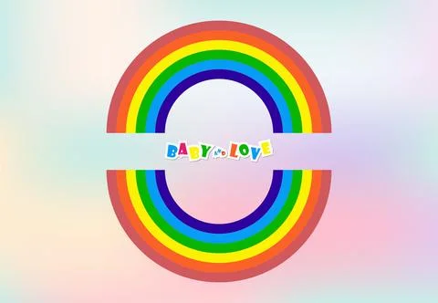 Rainbow circle with space for text, kids and family love concept banner des.. Stock Illustration