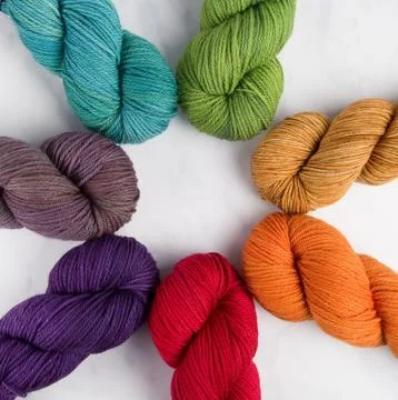 Rainbow circle of yarn Stock Photos