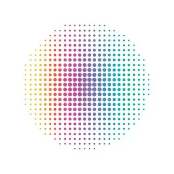 Rainbow Circular dot line. Abstract and Colorful concept. Half tone Illustrat Stock Illustration