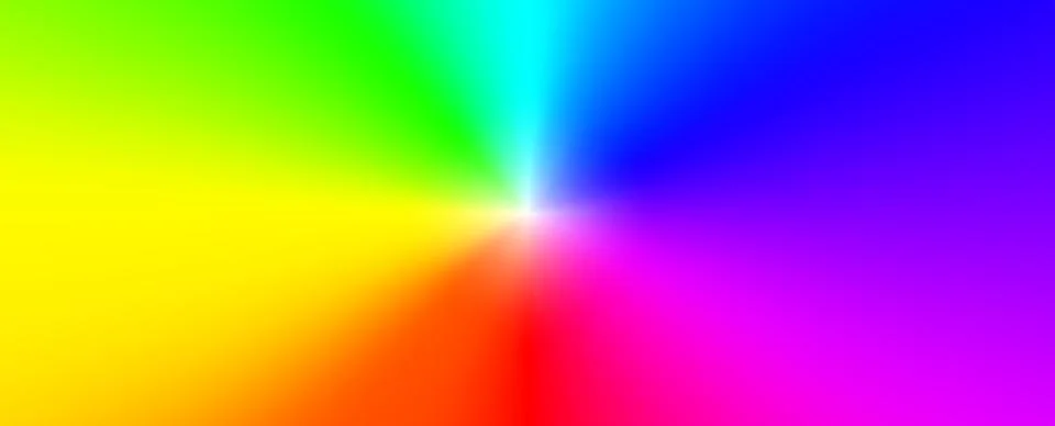 Rainbow circular radial gradient background. Vibrant spectrum color wheel with Stock Illustration