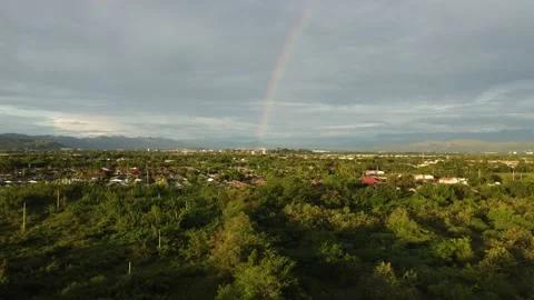 Rainbow in city of colombia forest Stock Footage 220087462