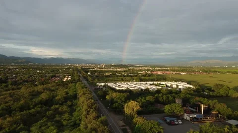 Rainbow in city of colombia forest Stock Footage 220087627