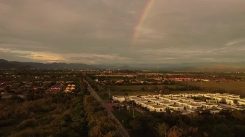 Rainbow in city of colombia forest Stock Footage 220088124