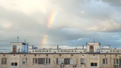 Rainbow in the city Video stock 111905396