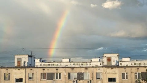 Rainbow in the city Stock Footage 111905480