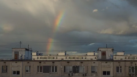 Rainbow in the city Stock Footage 111905720
