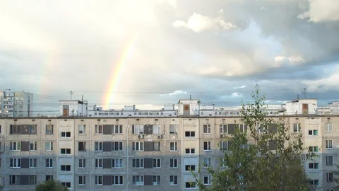 Rainbow in the city Stock Footage 111906070