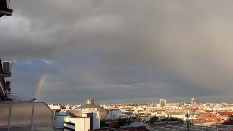 Rainbow in the city Stock Footage 277933543