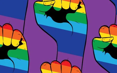 Rainbow clenched fist pattern Stock-Illustration