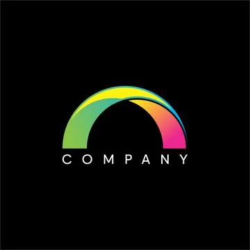Rainbow cloud colorful logo design Ilustração Stock