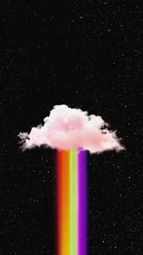 Rainbow cloud, dark wallpaper Stock Photos