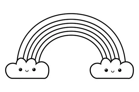 Rainbow with cloud design vector illustrator Stock Illustration