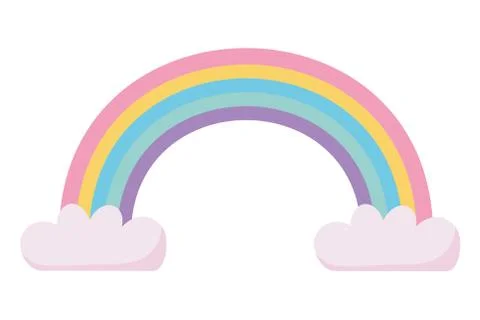 Rainbow with cloud design vector illustrator Illustrazione stock