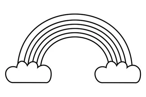 Rainbow with cloud design vector illustrator Illustrazione stock