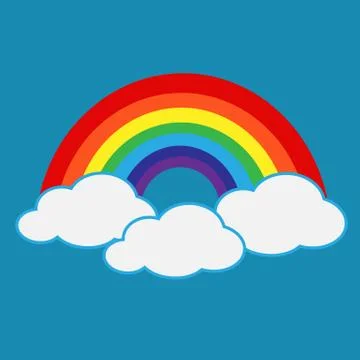 Rainbow with cloud icon Illustrazione stock