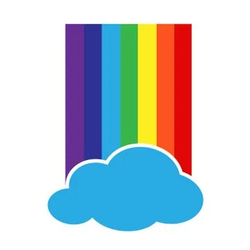Rainbow with cloud icon Illustrazione stock