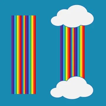 Rainbow with cloud icon Illustrazione stock