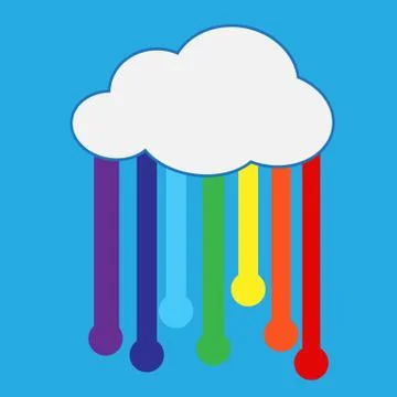 Rainbow with cloud icon Stock Illustration