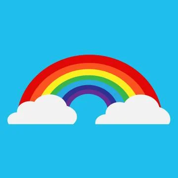 Rainbow with cloud icon Stock Illustration