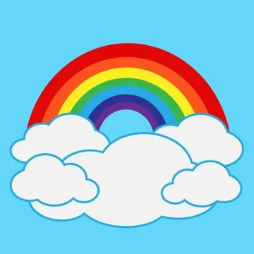 Rainbow with cloud icon Stock Illustration