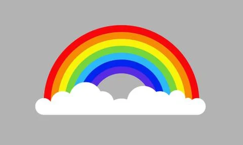 Rainbow cloud icon illustration. Rainbow background isolated sky design cartoon Stock Illustration