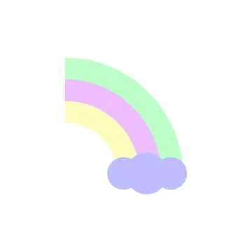 Rainbow, cloud icon. Simple color vector elements of flower children icons for イラスト素材