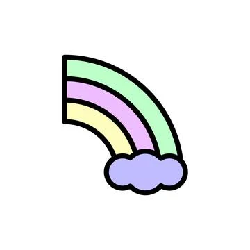 Rainbow, cloud icon. Simple color with outline vector elements of flower イラスト素材