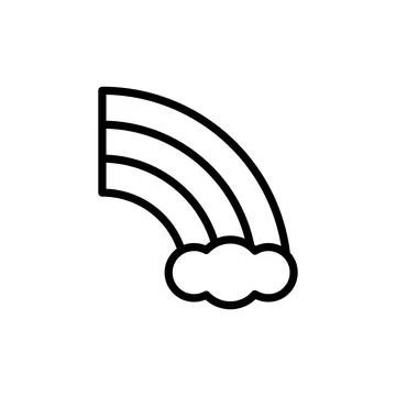 Rainbow, cloud icon. Simple line, outline vector elements of flower children イラスト素材