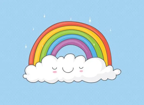 Rainbow on a cloud Stock Illustration