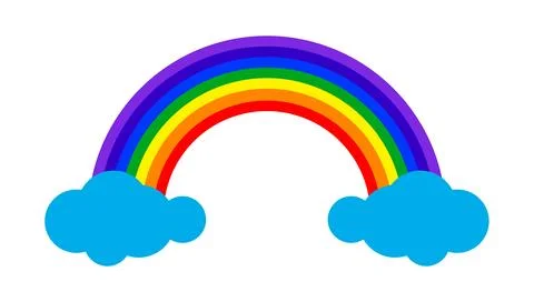 Rainbow cloud Illustration, rainbow across and cloud for coloring book, col.. 스톡 일러스트