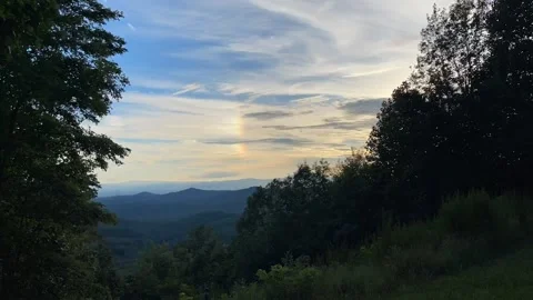 Rainbow Cloud Over Blue Ridge Mnts Stock Footage 209260570
