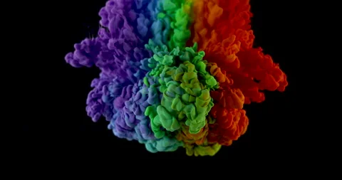 Rainbow Cloud Of Paint Stock Footage 170789545