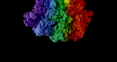 Rainbow Cloud Of Paint Stock Footage 170790126