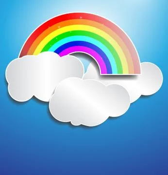 Rainbow Cloud Paper Effect Illustrazione stock