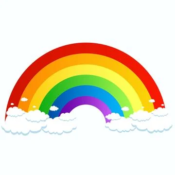 Rainbow from the cloud. Rainbow color with clouds. Vector illustration Stock Illustration