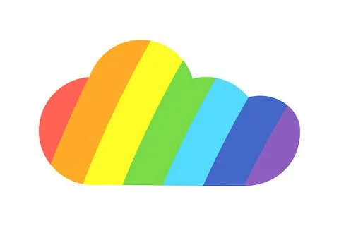 Rainbow cloud with stripes. Cloud silhouette. Cloudiness. Unusual Weather Stock Illustration