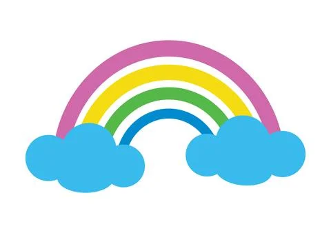Rainbow With Cloud. Vector Illustration Stock Illustration