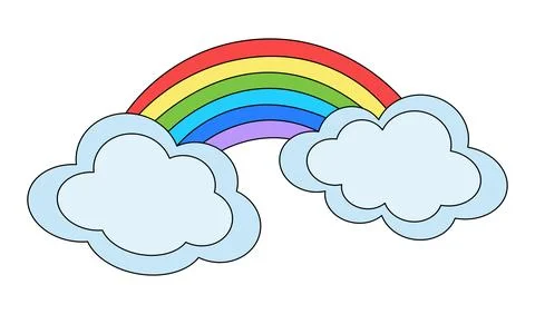 Rainbow with cloud on a white background イラスト素材