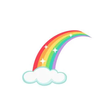 Rainbow With Cloud On White Background. Rainbow vector illustration Stock Illustration