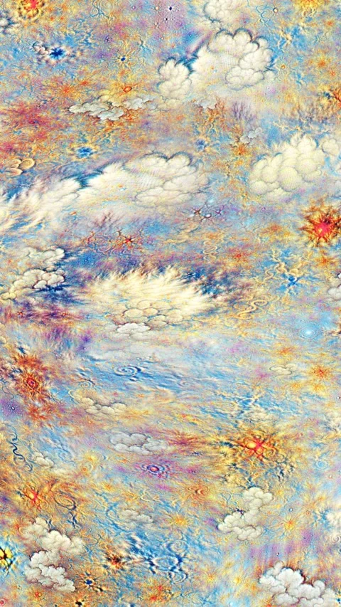 Rainbow clouds and galaxy Seamless vertical video scroll turbulent animation. Stock Footage 317559823