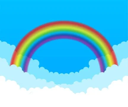 Rainbow. Clouds and rainbow. Vector stock illustration. Stock Illustration