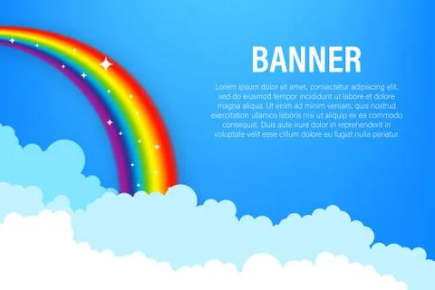 Rainbow. Clouds and rainbow. Vector stock illustration. Stock Illustration