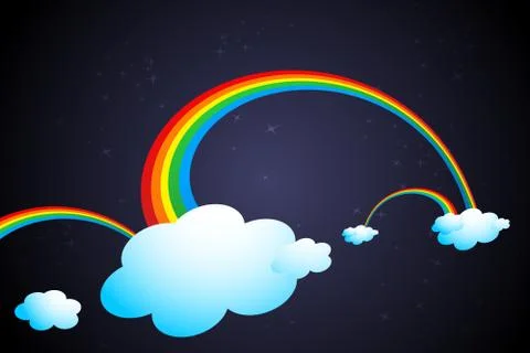 Rainbow in clouds Stock-Illustration