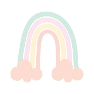 Rainbow with clouds Ilustração Stock