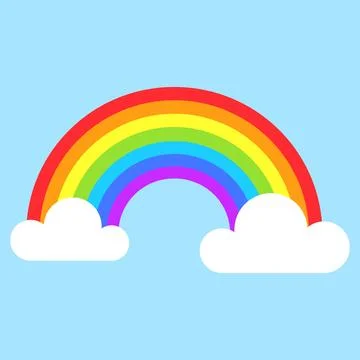 Rainbow with clouds. Stock Illustration