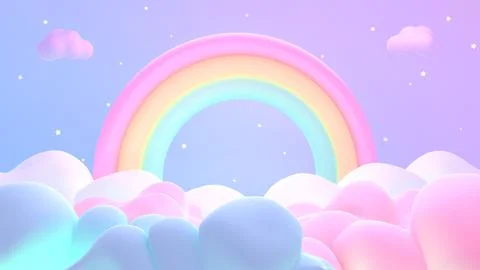 Rainbow on the clouds Stock Illustration