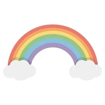Rainbow With Clouds Illustration 스톡 일러스트