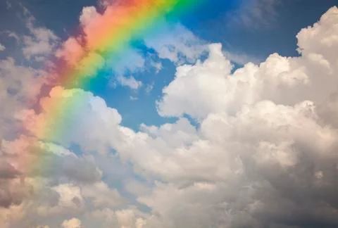 Rainbow in the clouds 스톡 사진