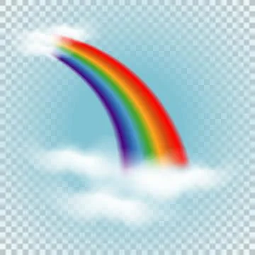 Rainbow in clouds. Vector illustration Stock Illustration